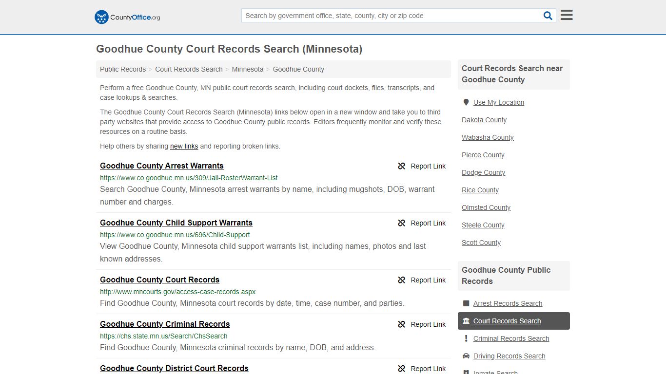 Court Records Search - Goodhue County, MN (Adoptions ...
