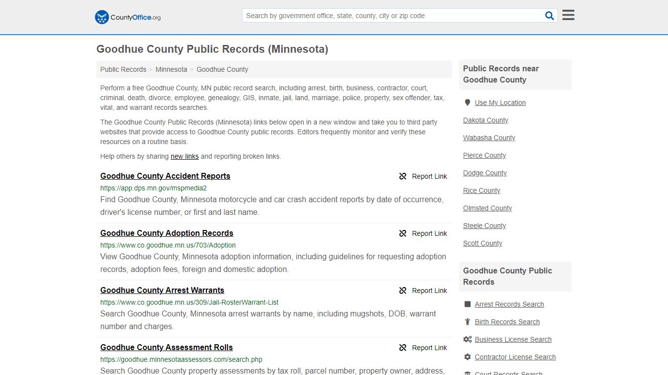 Public Records - Goodhue County, MN (Business, Criminal ...